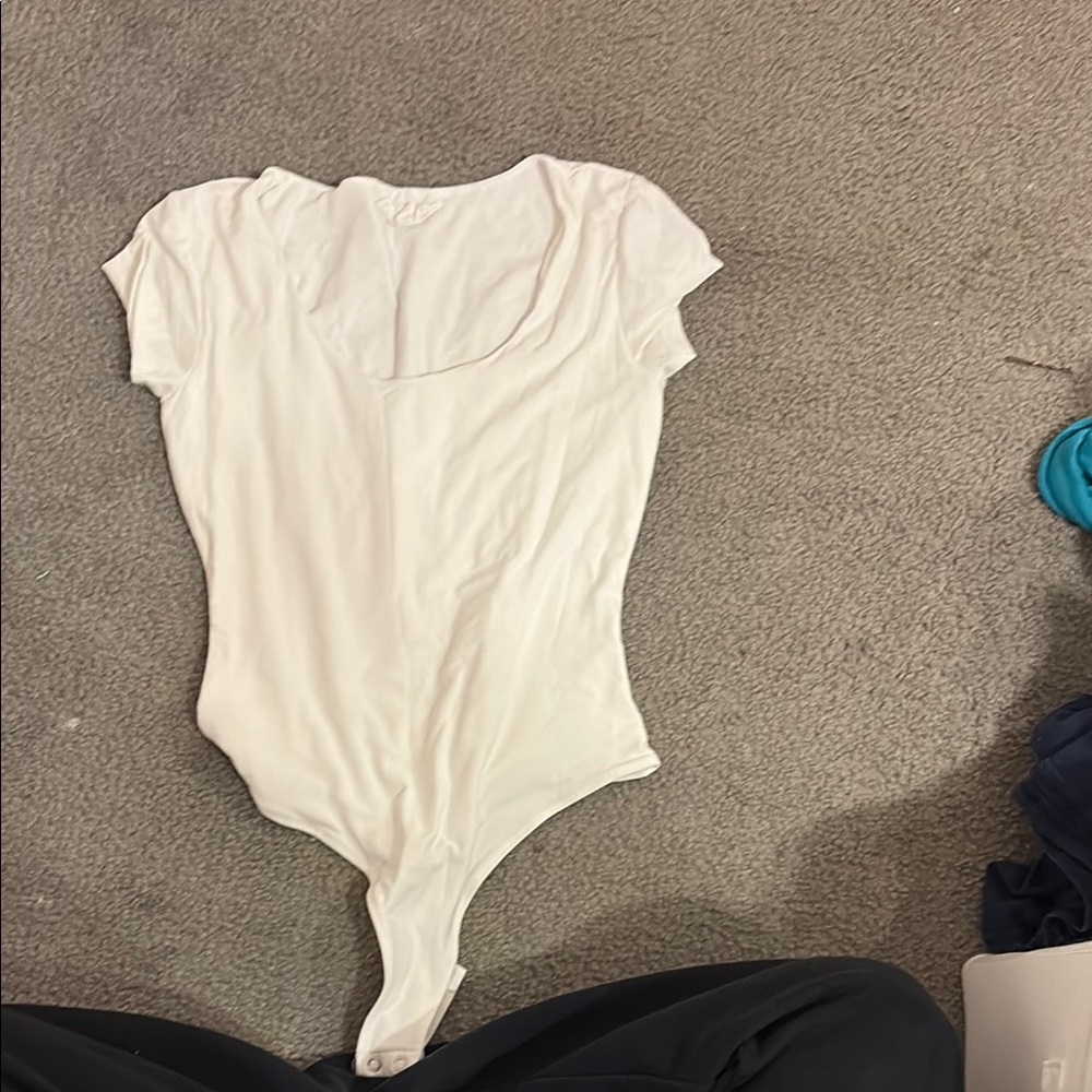 Pink Rose Classic White Bodysuit